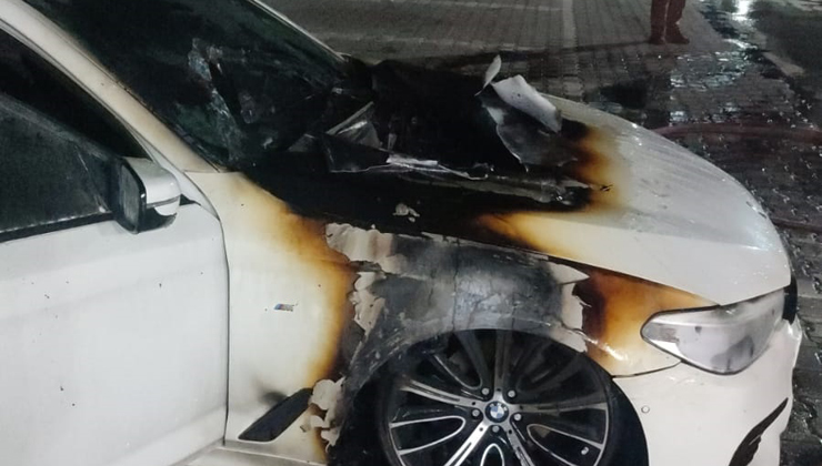 Mudanya Devlet Hastanesi otoparkında yangın paniği!