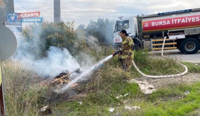 Güzelyalı kestirmesinde şüpheli yangın!
