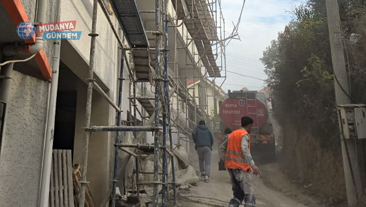 Mudanya’da inşaatta yükselen dumanlar korkuttu!