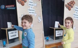 Mudanya’da kreş minikleri sandık başına geçti