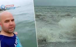 “Buz Kıran” Nejat Soyubelli’den soğuk havada deniz keyfi
