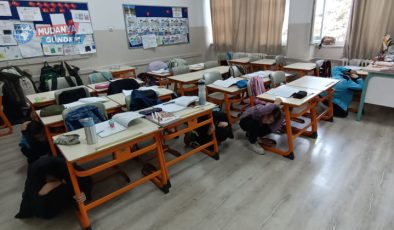 Çayönü kırsalında öğrencilere ‘çök-kapan-tutun’ bilinci