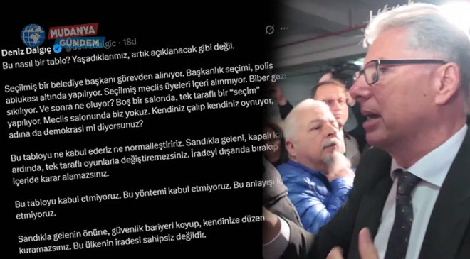Mudanya Belediye Başkanı Deniz Dalgıç’tan Bursa’daki seçime tepki