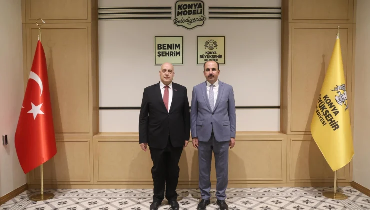 Filistin Büyükelçisi Konya’da Başkan Altay’la buluştu