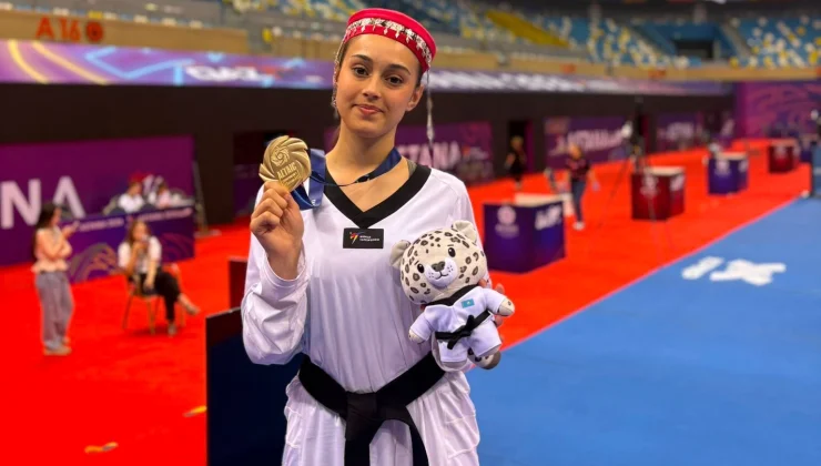 Trabzonlu taekwondocu Aybike Futtu Kazakistan’da altın madalya kazandı