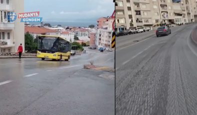 Yağışta araçların zorlandığı Su Deposu Caddesi pürüzlendirildi