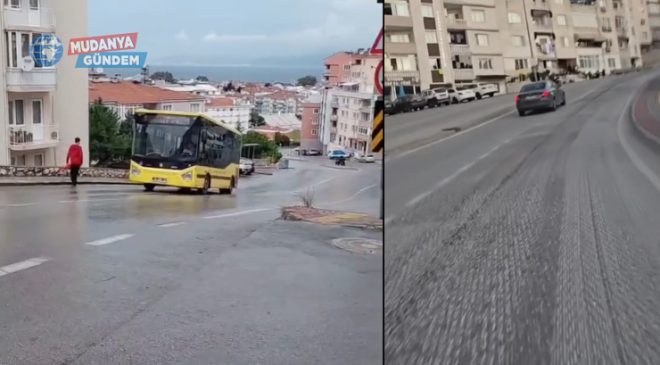 Yağışta araçların zorlandığı Su Deposu Caddesi pürüzlendirildi