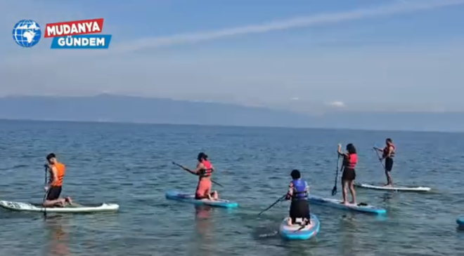 Mudanya kıyılarında SUP board ilgisi artıyor